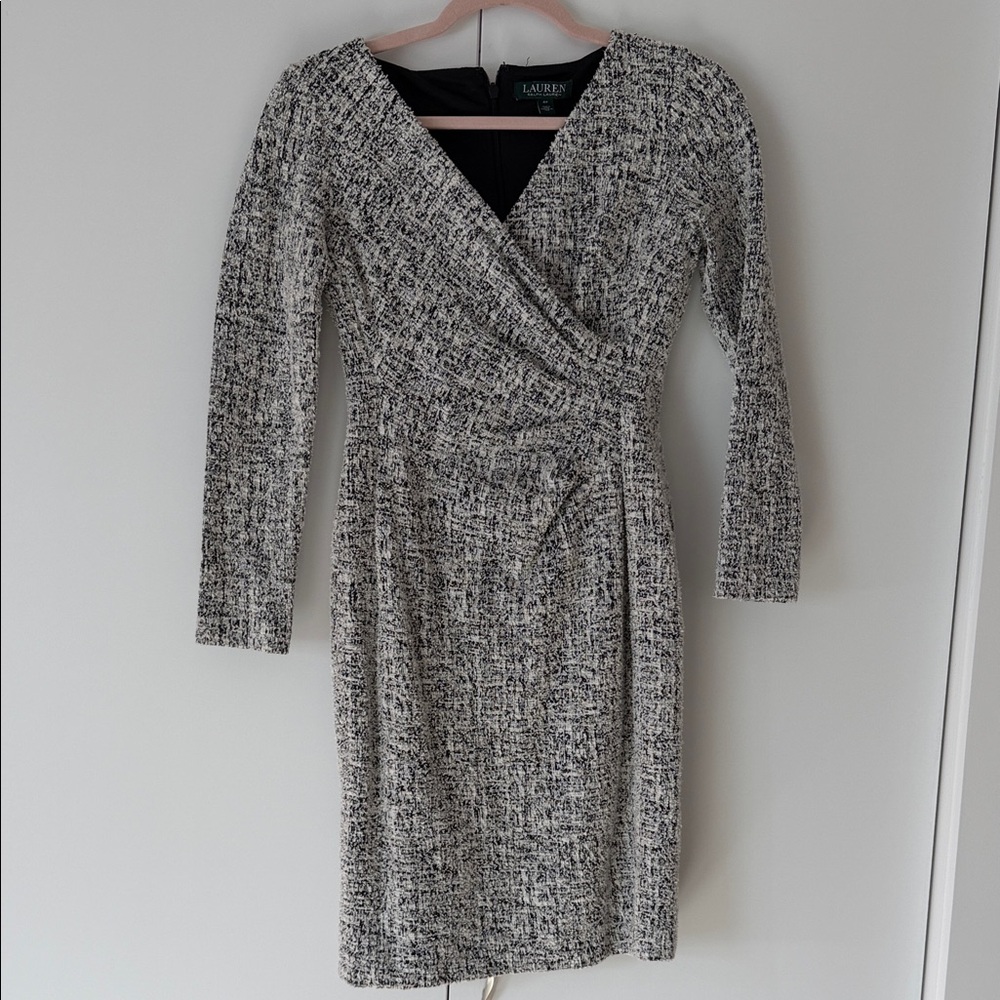 Ralph Lauren Black and White Long Sleeve Dress